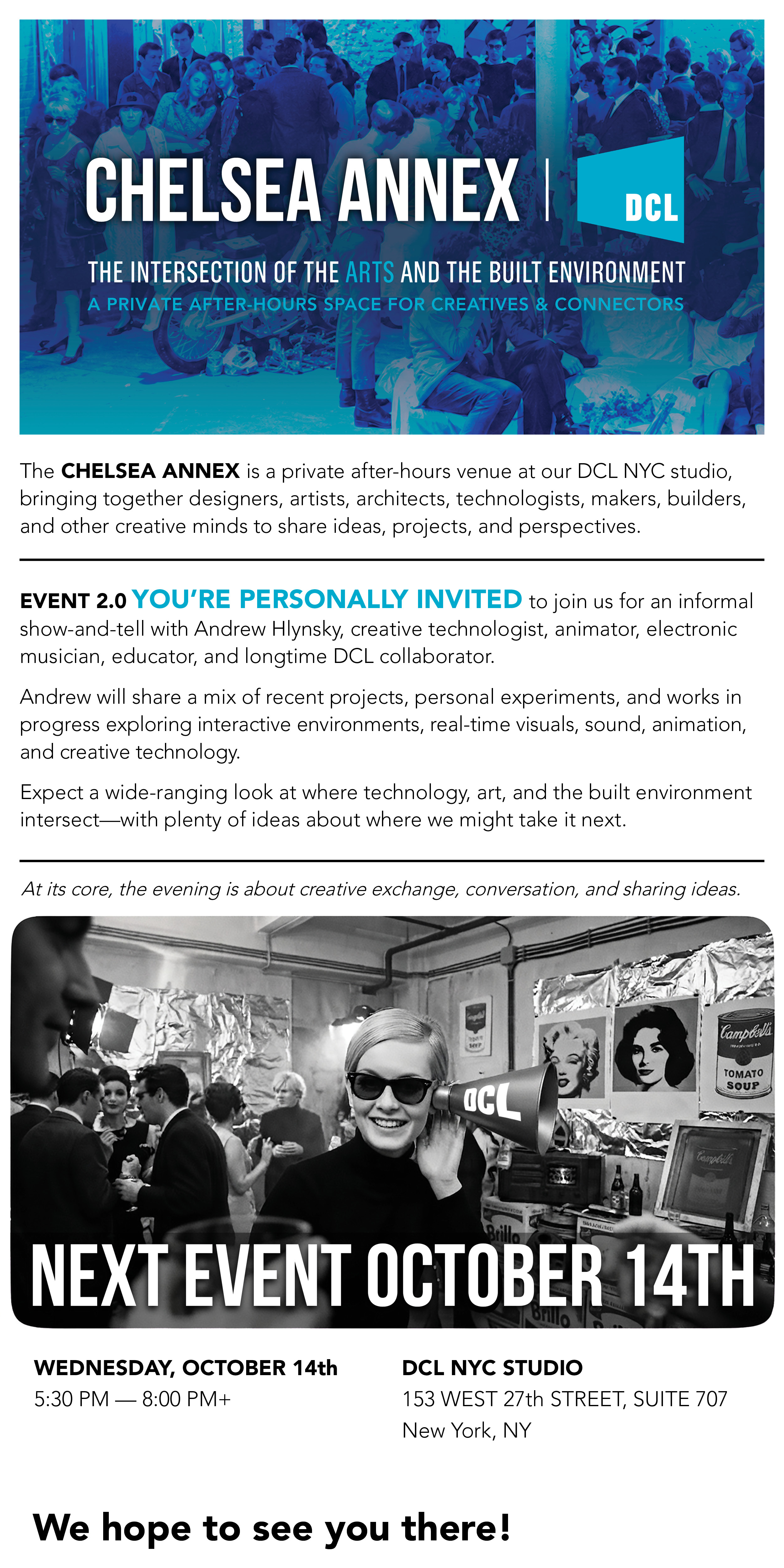 Andrew Hlynsky Chelsea Annex Event