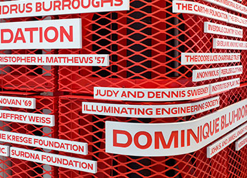Pentagram Parsons Donor Wall