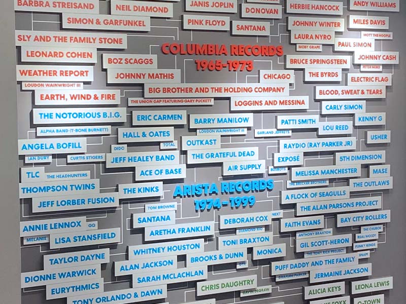 NYU Clive Davis Gallery Columbia Records Name Wall