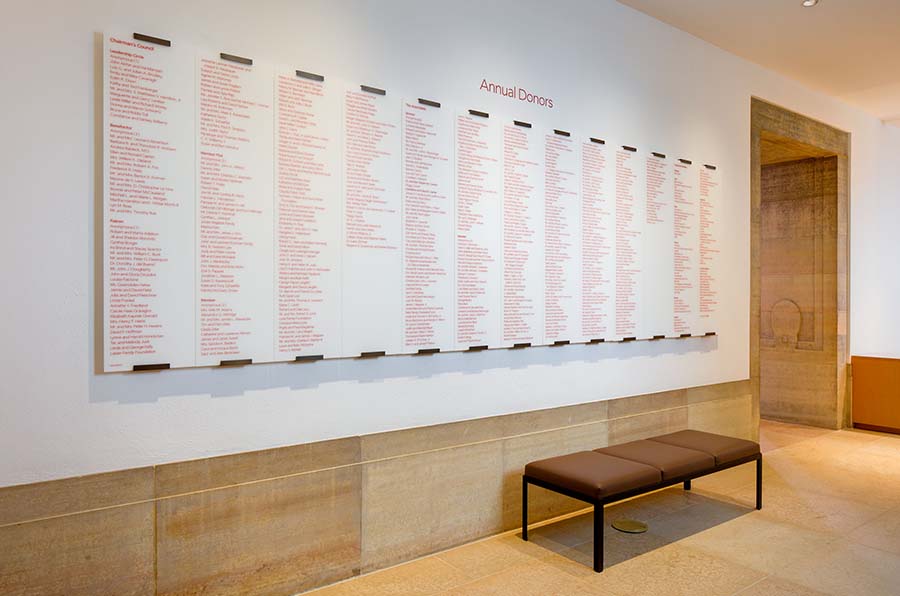 Philadelphia Museum of Art Modular Donor Wall