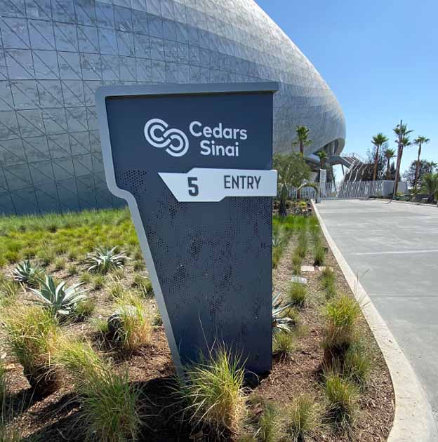 SoFi LA Stadium Village Wayfinding Perforated Pylon